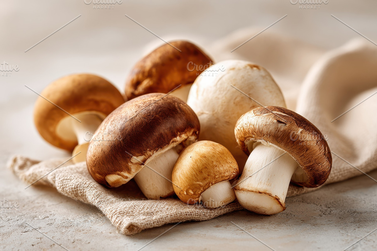 Variety of mushrooms on stone surface, a Food & Drink Photo by AlyaAnd (Photo 1 of 2)