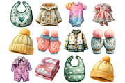 Watercolor Baby Clothes Clipart, a Graphic by CitraGraphics (Thumbnail 2 of 4)