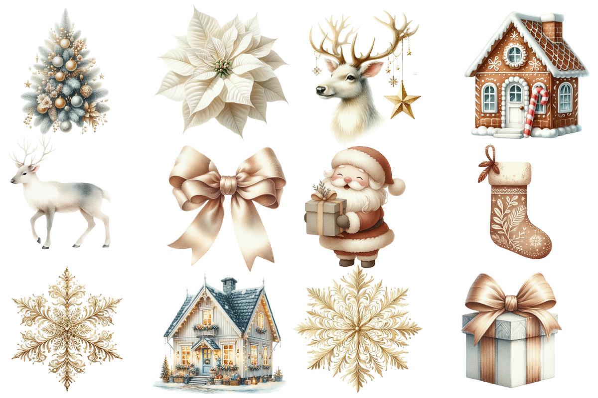Watercolor Christmas Clipart, an Illustration by Designworld (Photo 3 of 5)
