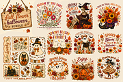 Retro Flowers Halloween Png Bundle, an Object Graphic by Daisy Design (Thumbnail 1 of 21)