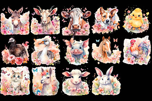 Spring Farm Animals Clipart