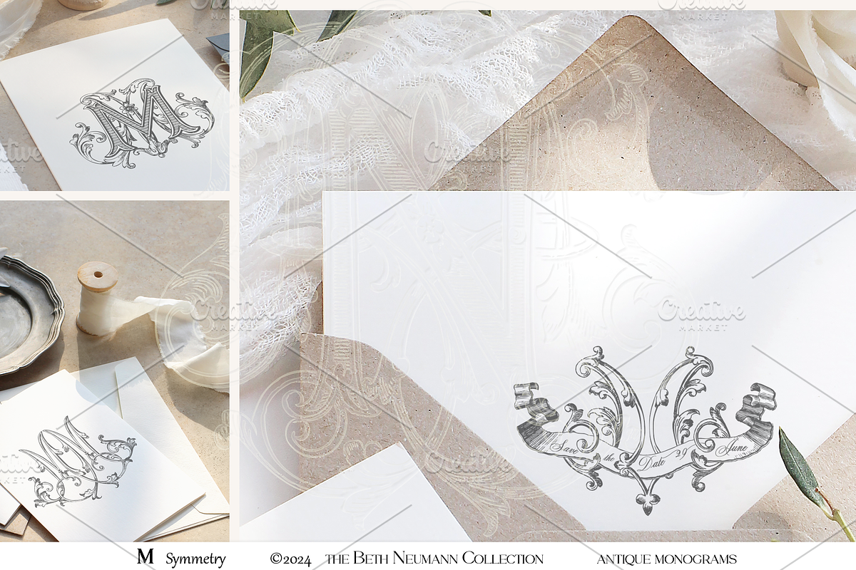 Antique Vintage Monogram Initial M, an Object Graphic by Antique Monograms (Photo 2 of 4)