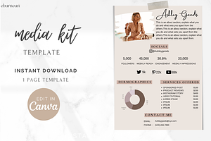1 Page Media Kit Canva Template