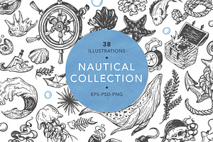 Nautical collection. Sea set.