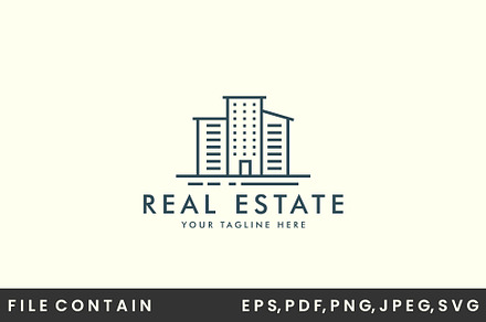 real estate logo line art vector