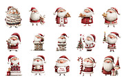 Cute Santa Claus PNG Clipart Bundle, a Seasonal Illustration by Nicolle's Colorful Art (Thumbnail 2 of 6)