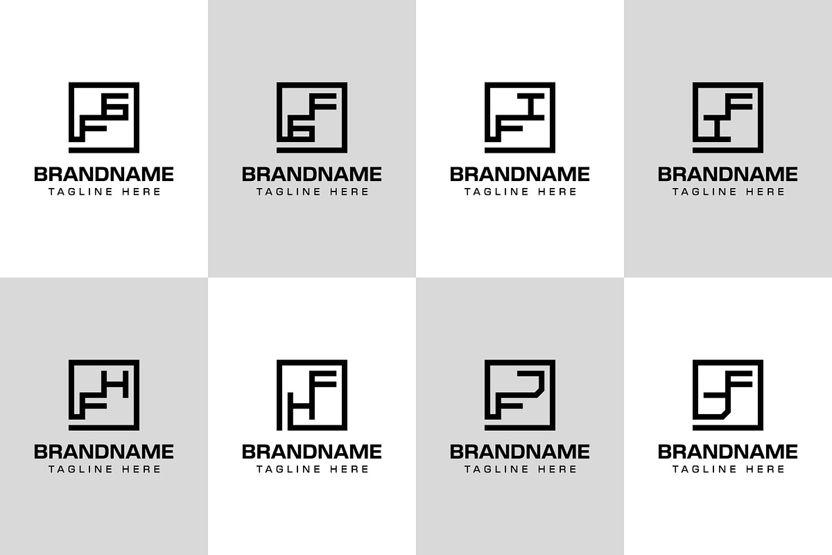 Letters FG GF FH HF FI IF FJ JF Logo, a Branding & Logo Template by Pray Art Design Studio
