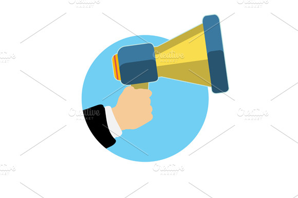 Hand holding a megaphone preview 2