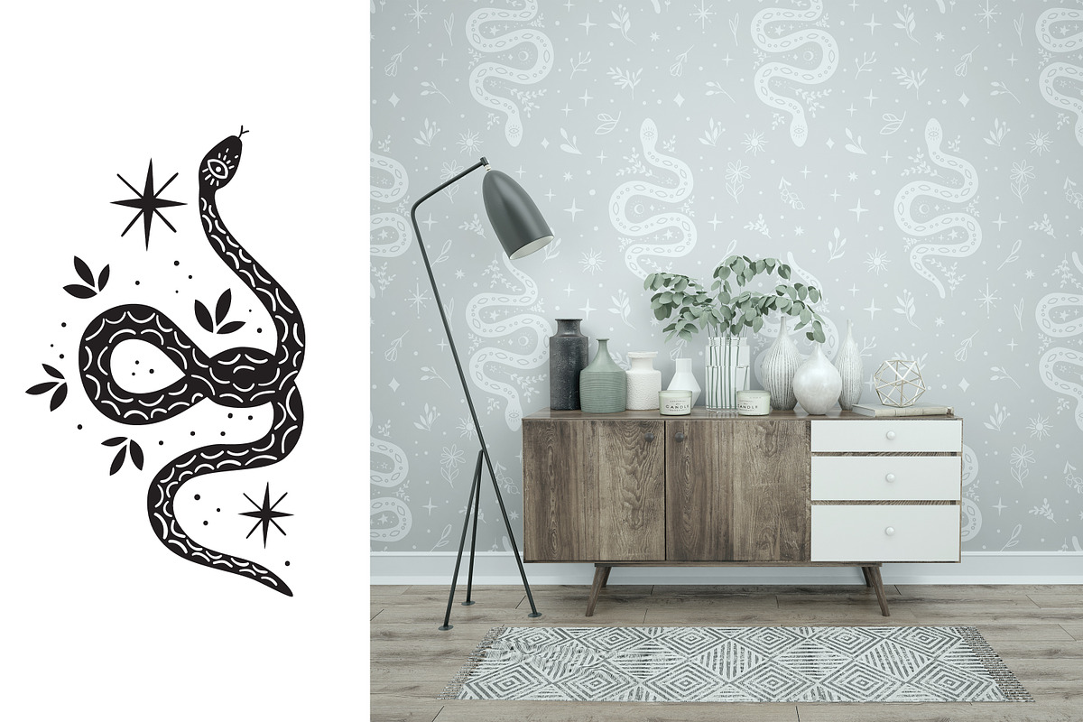 Celestial Magic Snakes. Boho Arts., an Illustration by Naty Art (Photo 5 of 9)