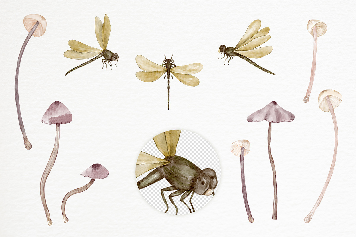 Forest Watercolor Clipart Pattern, a Texture Illustration by PawGraphic (Photo 2 of 11)