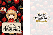 Christmas Card Design Bundle 7 Anime, a Card Template by Jay Major Designs (Thumbnail 8 of 10)