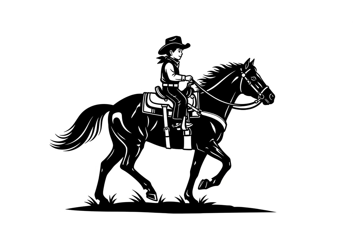 Western Cowboy Horse Silhouette Bund, an Illustration by Designs_River (Photo 44 of 51)