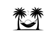 Palm Tree Hammock Silhouette Bundle, an Object Graphic by jahid234 (Thumbnail 24 of 30)