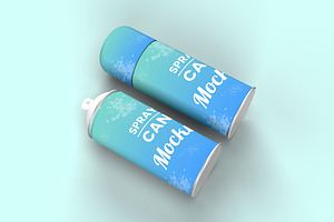 Spray Paint Metal Cans Mockup