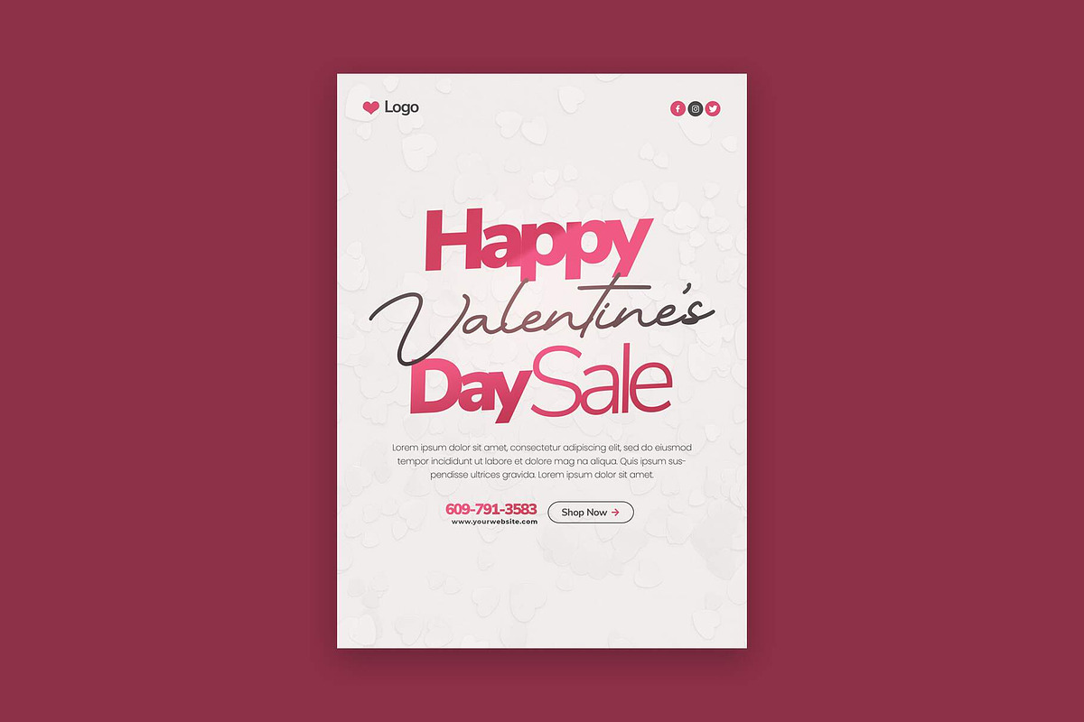 Valentine's Day Flyer Template, a Flyer Template by Saman Osama (Photo 2 of 3)