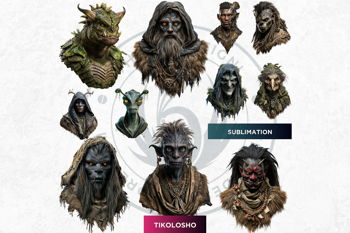 Creatures of Folklore Clipart Set, a Person Illustration by ThatsDesignArt (Photo 6 of 10)