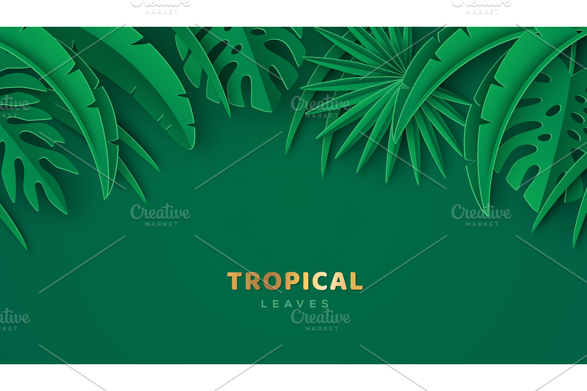 Tropical Leaves poster flyer, a Texture Illustration by kotoffei