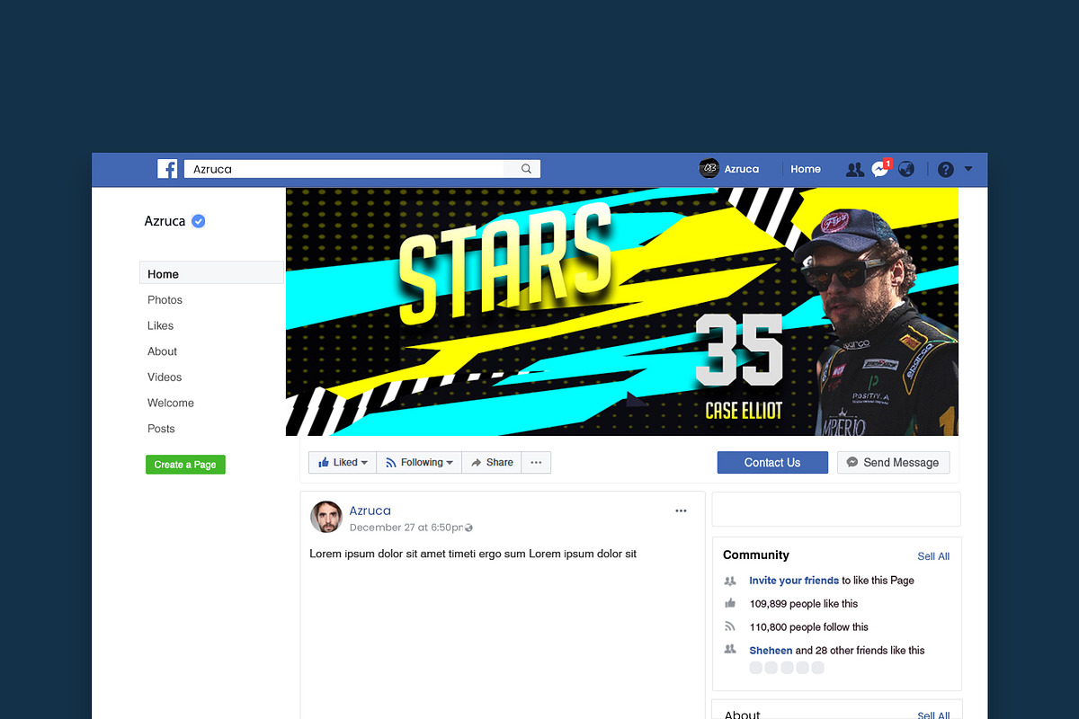Nascar Facebook Cover Templates, a Social Media Template by Azruca (Photo 8 of 8)