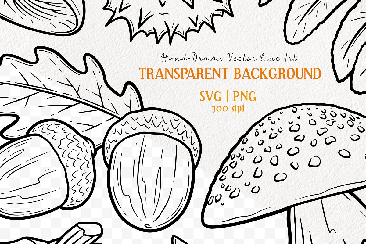 Autumn Fall Foliage Vector Line Art, an Animal Illustration by MadliArt (Photo 2 of 4)