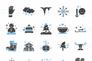50 Winter Blue & Black Icons, an Icon by IconBunny (Thumbnail 2 of 2)