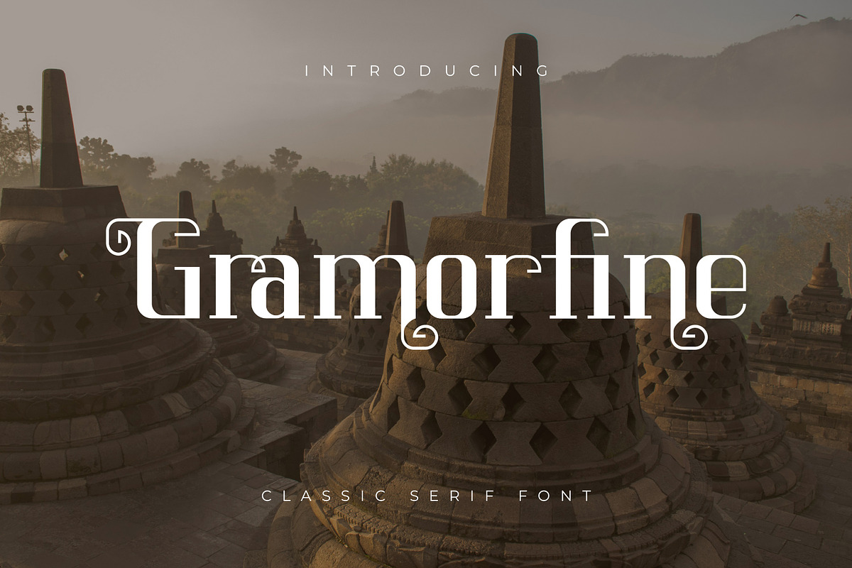 Gramorfine, a Serif Font by Rishsketch (Photo 1 of 12)