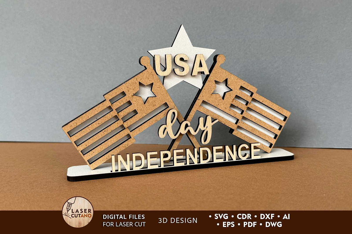 Independence Day Decorative Template, a Templates & Theme by LaserCutano (Photo 1 of 6)