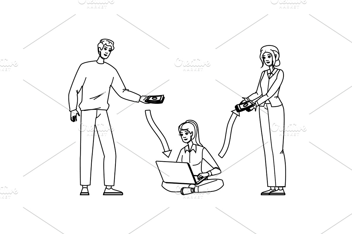 insurance compensation management, a Person Illustration by pikepicture