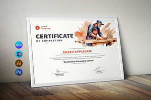Carpenter Training Certificate, a Stationery Template by DesignDevisers