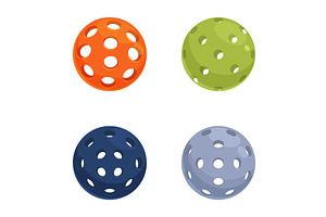 Set of colorful pickleball balls, an Object Illustration by Ylivdesign