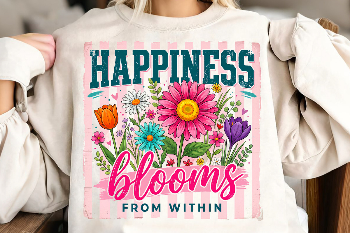 Positive Boho Floral Quote PNG, an Illustration by CreationArt (Photo 1 of 9)