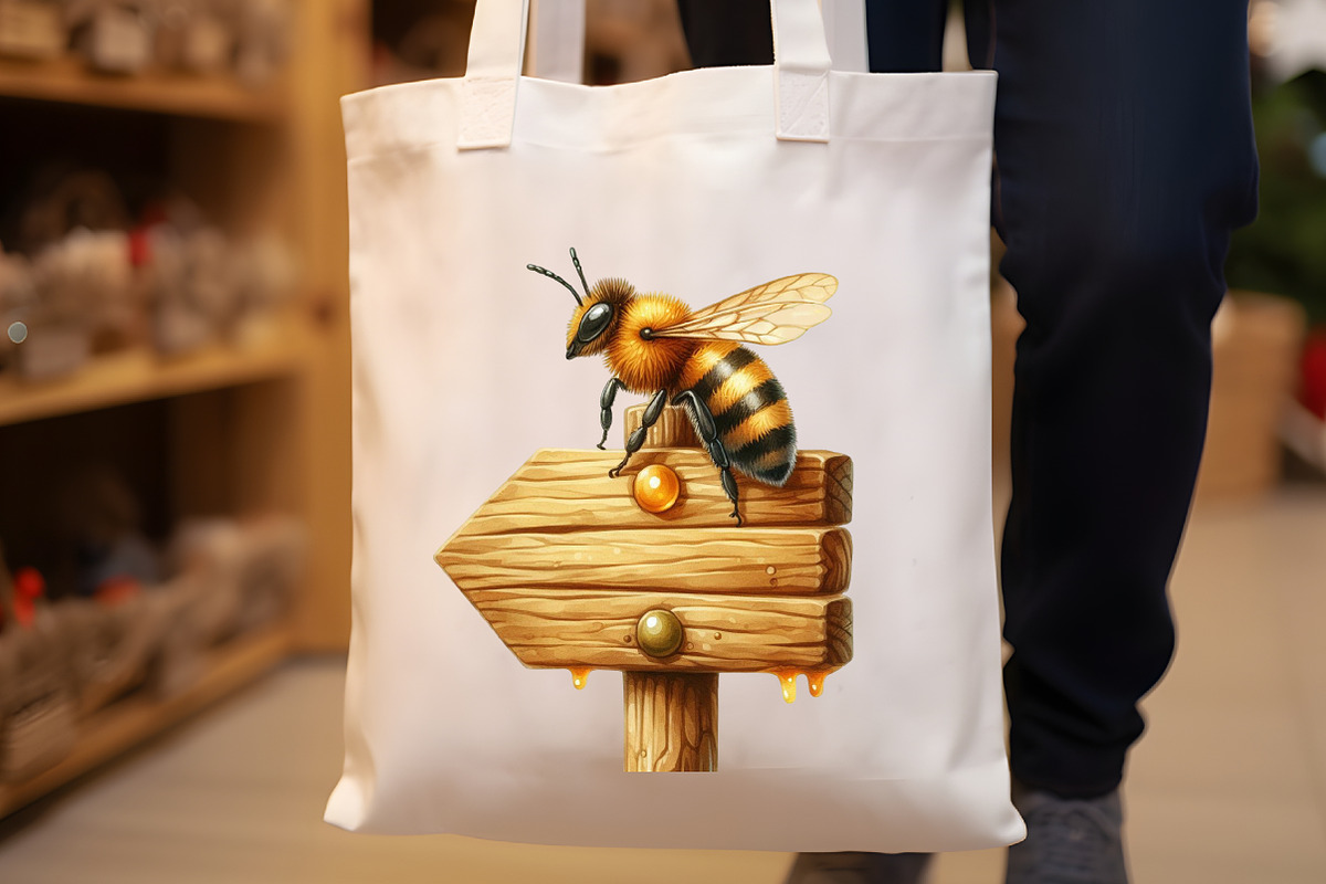 Watercolor Busy Honey Bee Clipart, an Illustration by Rose Art (Photo 6 of 7)