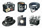 Classic Black Father's Day Clipart, an Illustration by Dream Creation (Thumbnail 4 of 4)
