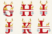 Christmas Clip Art Alphabet Letters, an Illustration by DreamCafeArt (Thumbnail 3 of 7)