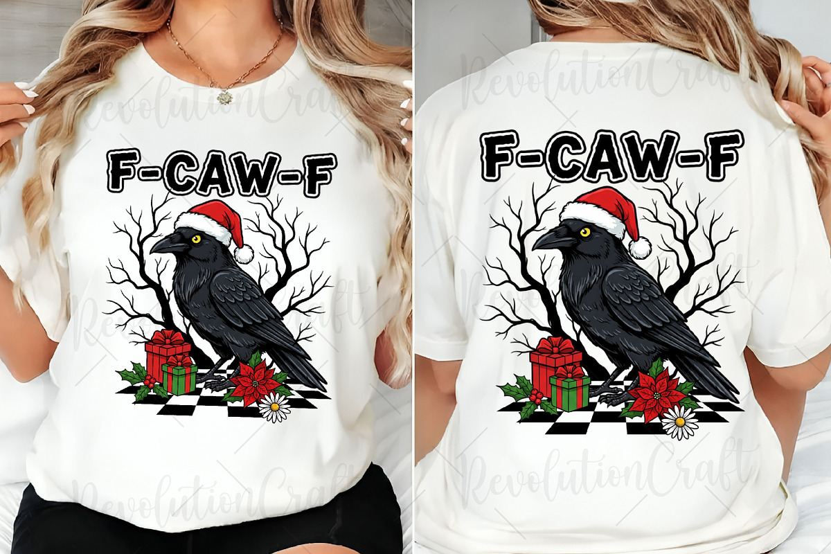 Christmas F-Caw-F, Funny Crow PNG, an Illustration by OK Design (Photo 4 of 4)