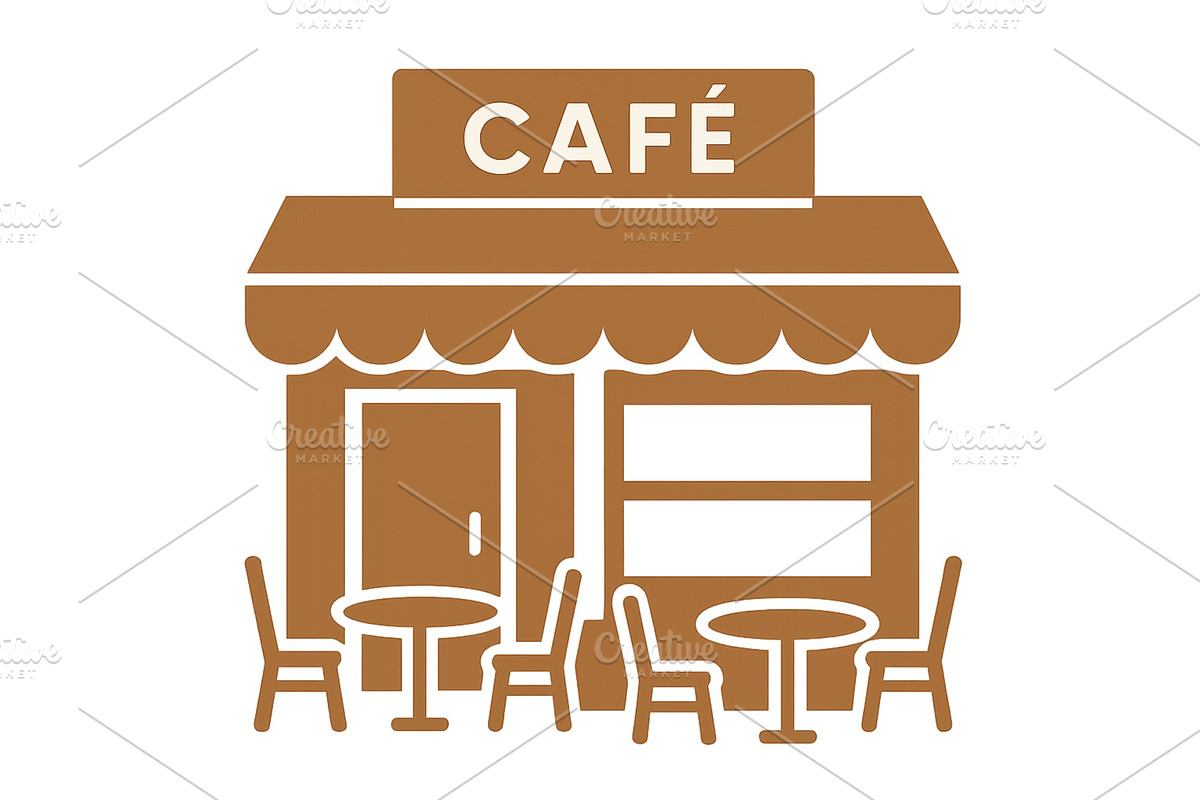 Cozy outdoor cafe setting with, a Food Illustration by ZinetroN