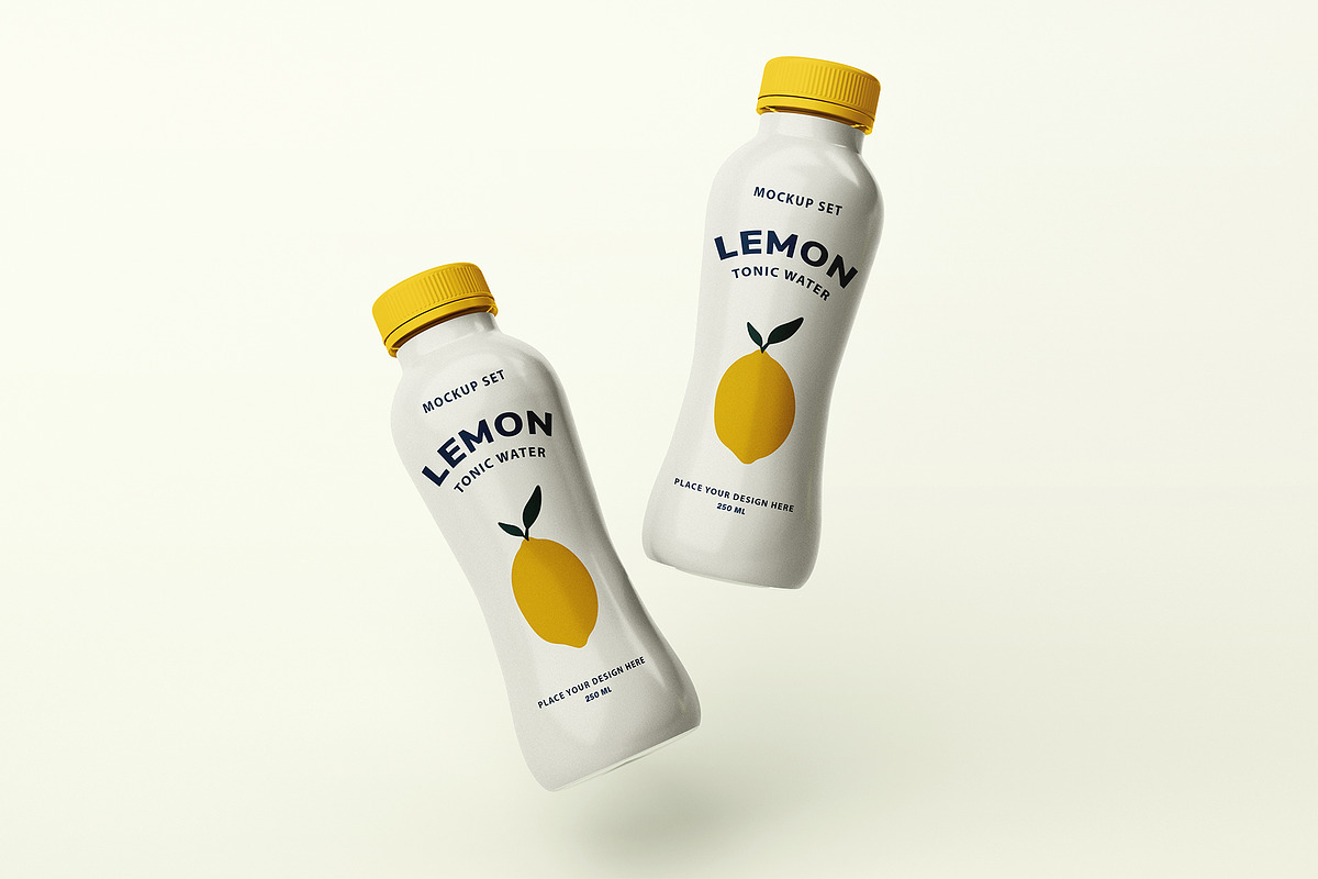 Tonic Water Bottle Mockup Set, a Cups & Container Mockup by Mirachma Project (Photo 3 of 7)