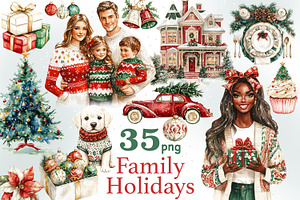Family Holidays Clipart, a Person Illustration by GlamArtZhanna