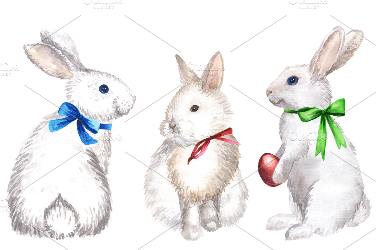 Easter Rabbits and Eggs Collection, an Animal Illustration by Sveta Aho (Photo 2 of 7)