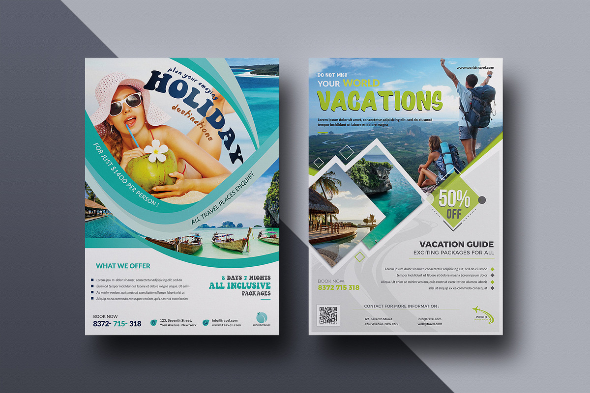 Travel & Tour Agency Flyer Bundle, a Flyer Template by ThemeDevisers (Photo 2 of 6)