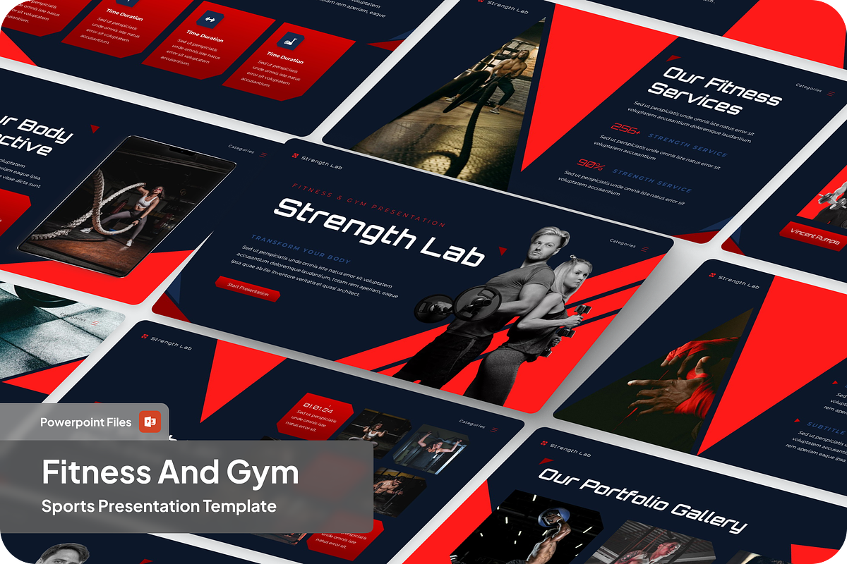 Fitness and Gym Presentation, a Presentation Template by SquidPixey (Photo 1 of 6)