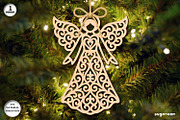 Christmas Angels Ornament Bundle, a Decorative Illustration by svgocean (Thumbnail 3 of 13)
