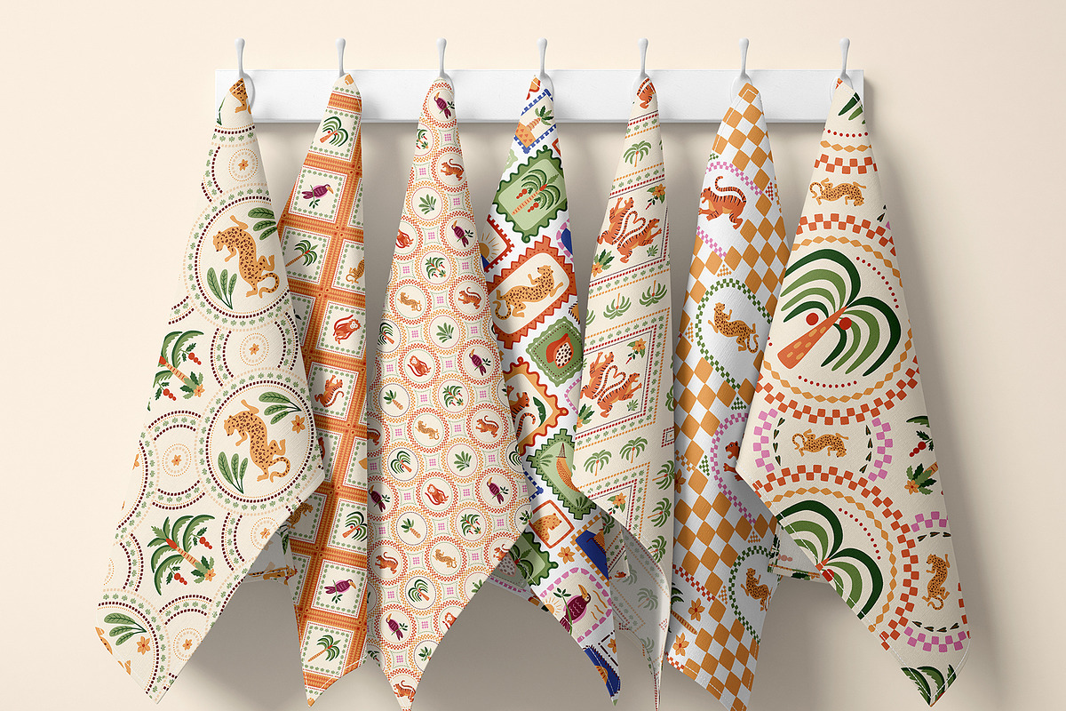 Checkered tropical summer patterns, a Pattern Graphic by Tani Kuzminka (Photo 3 of 11)