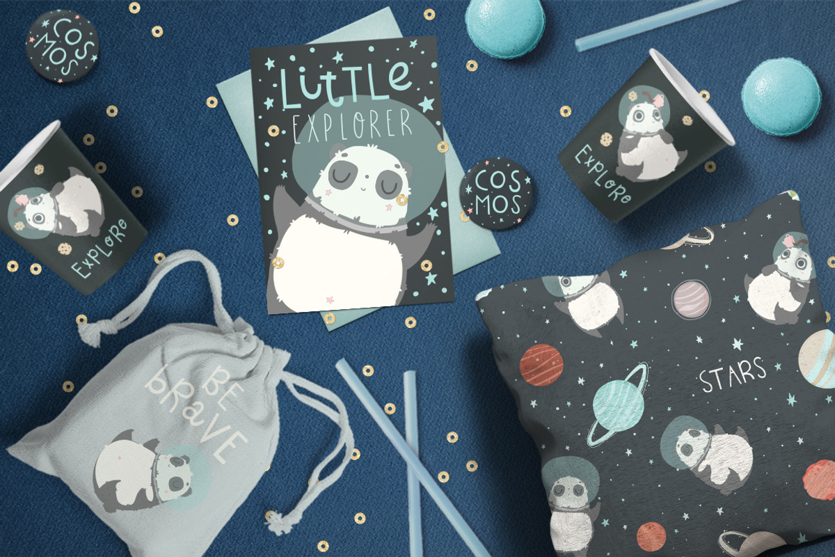 Panda in Space - kids set, an Object Illustration by Artnis (Photo 7 of 8)