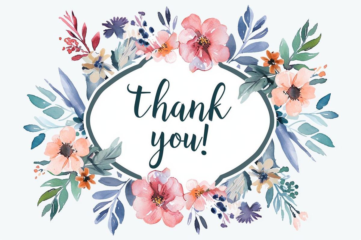Thank You Card Set - Watercolor, an Illustration by hafijul (Photo 6 of 13)