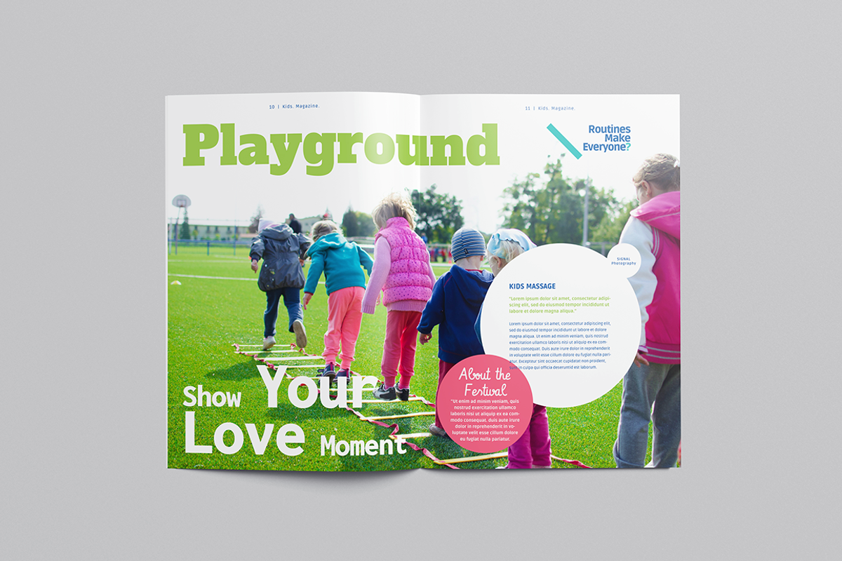 Kids Magazine Template, a Magazine Template by Designsoul14 (Photo 6 of 12)
