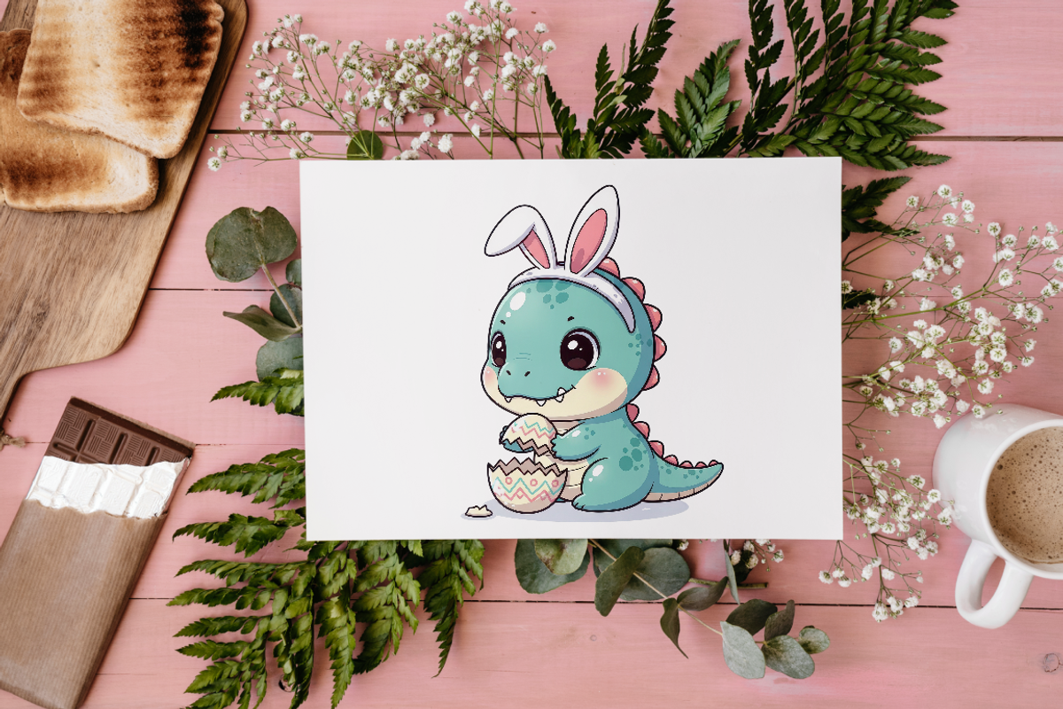 Cute Easter T-Rex Dinosaur PNG., an Animal Illustration by KennedyStudio (Photo 5 of 5)
