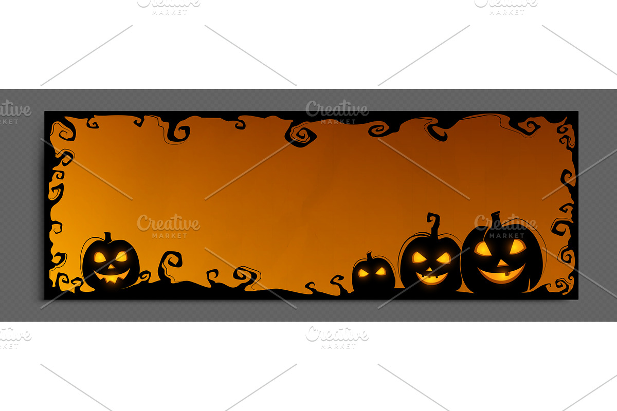 Halloween banner frame for social, an Illustration by art PVP - market