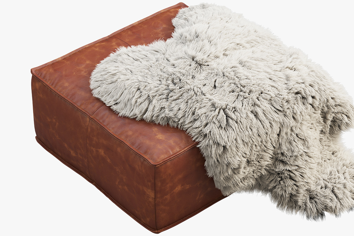 Joybird Lyle Leather Ottoman, a Furniture 3D Model by 3dmitruk (Photo 6 of 30)