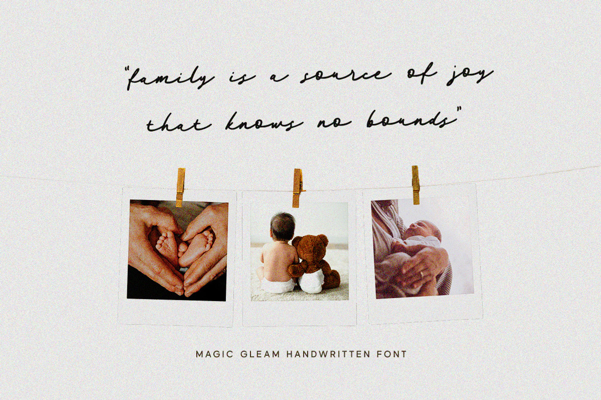 Magic Gleam - Script Handwritten, a Script Font by Letterhend Studio (Photo 6 of 9)