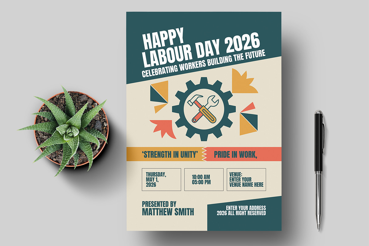 Labour Day Celebration Flyer Design, a Flyer Template by MightyDesign (Photo 1 of 8)